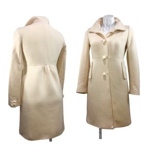 J Crew Cream Lady Day Wool Coat 1960s Style